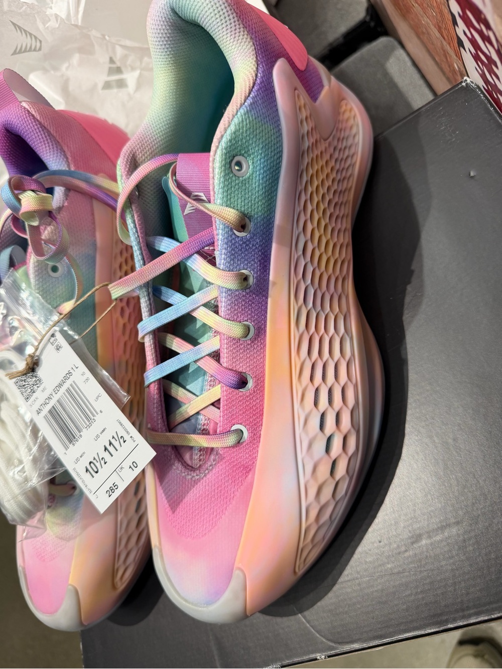 Anthony Edward’s candy Gradient Lace-Up Athletic Sneakers - Pink/Multicolor